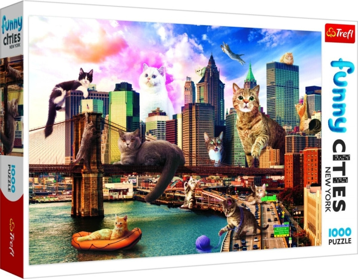 TREFL Cats in New York pussel, 1000 bitar i gruppen LEKER, BARN OG BABY / Leker / Puslespill hos TP E-commerce Nordic AB (C46774)