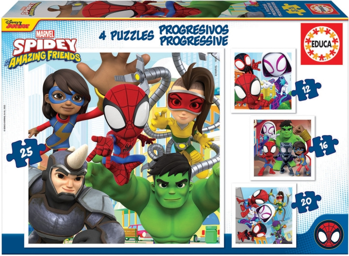 Educa Spidey&Amazing Friends puslespill, 12-16-20-25 brikker i gruppen LEKER, BARN OG BABY / Leker / Barnas puslespill hos TP E-commerce Nordic AB (C46898)