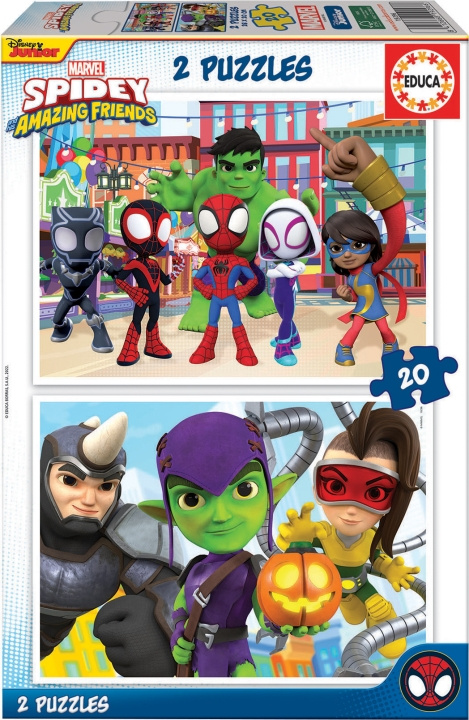 Educa Spidey & hans fantastiske venner puslespill, 2x20 brikker i gruppen LEKER, BARN OG BABY / Leker / Barnas puslespill hos TP E-commerce Nordic AB (C46900)