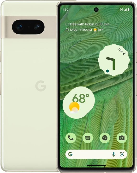 Google Pixel 7 5G -puhelin, 128/8 Gt, Lemongrass i gruppen SMARTTELEFON & NETTBRETT / Mobiltelefoner & smartphones hos TP E-commerce Nordic AB (C46955)