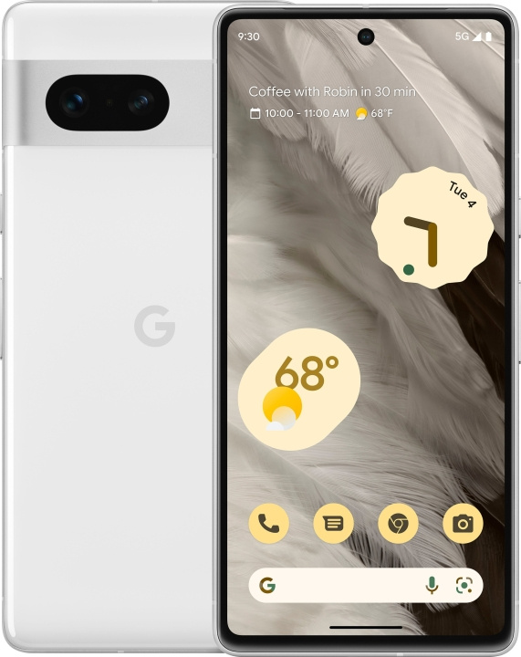 Google Pixel 7 5G -puhelin, 128/8 Gt, Snow i gruppen SMARTTELEFON & NETTBRETT / Mobiltelefoner & smartphones hos TP E-commerce Nordic AB (C46956)