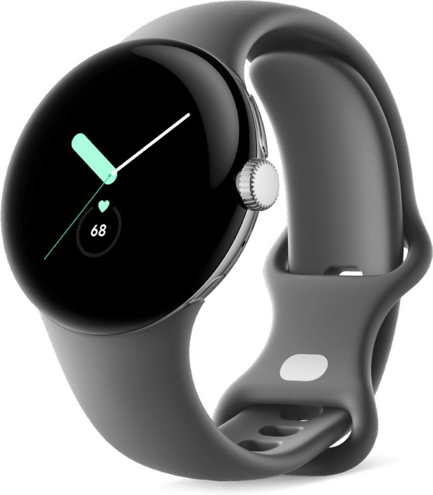 Google Pixel Watch WiFi-smartklokke, polert sølv/karbon i gruppen SPORT, FRITID & HOBBY / Smartwatch og Aktivitetsmålere / Smartwatches hos TP E-commerce Nordic AB (C46995)