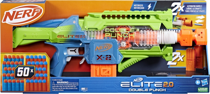 NERF Elite 2.0 Blaster Double Punch - skumprojektilpistol i gruppen LEKER, BARN OG BABY / Uteleker / Actionspill hos TP E-commerce Nordic AB (C47024)