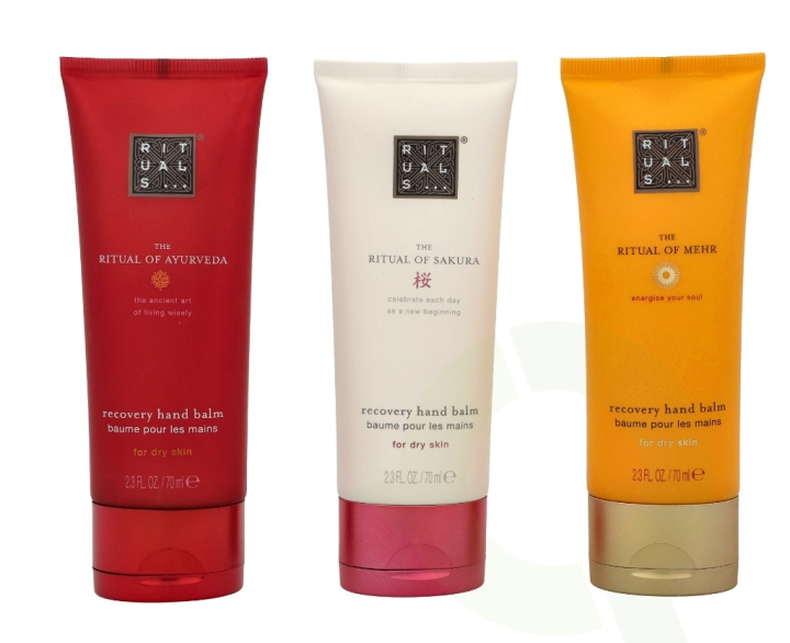 Rituals Hand Care Set 210 ml 3x70ml - Hand Balm - Sakura/Mehr/Ayurveda 70ml i gruppen HELSE OG SKJØNNHET / Manikyr/pedikyr / Håndkrem hos TP E-commerce Nordic AB (C47432)