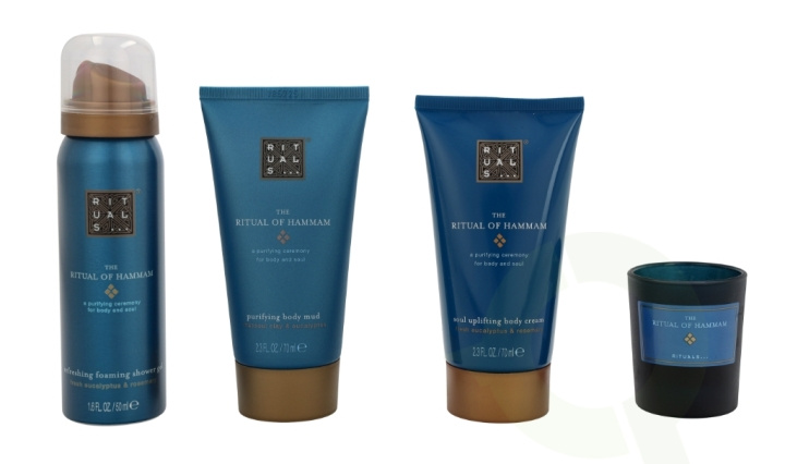 Rituals Hammam Set 215 ml Foaming Shower Gel 50ml/Body Mud 70ml/Body Cream 70ml/Scented Candel 25gr i gruppen HELSE OG SKJØNNHET / Gavesett / Gavesett for henne hos TP E-commerce Nordic AB (C47486)
