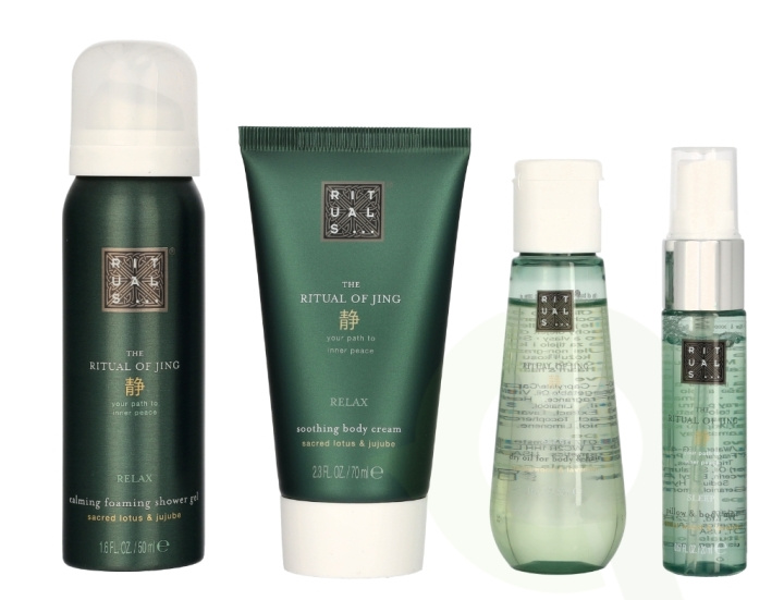 Rituals Jing Set 190 ml Foaming Shower Gel 50ml/Body Cream 70ml/Sleep Pillow & Body Mist 20ml/Dry Oil 50ml i gruppen HELSE OG SKJØNNHET / Gavesett / Gavesett for henne hos TP E-commerce Nordic AB (C47518)