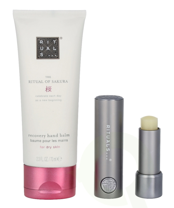Rituals Sakura Set 74.8 ml Fortune Balms Repair 4,8gr/Sakura Recovery Hand Balm 70ml i gruppen HELSE OG SKJØNNHET / Gavesett / Gavesett for henne hos TP E-commerce Nordic AB (C47616)
