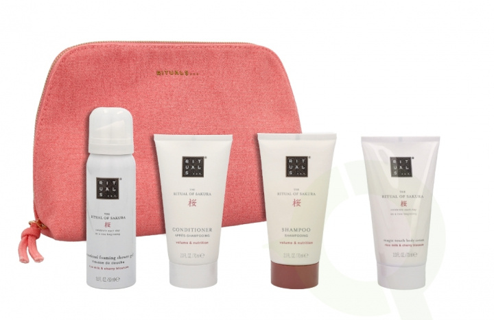 Rituals Sakura Set 260 ml Body Cream 70ml/Conditioner 70ml/Shampoo 70ml/Foaming Shower Gel 50ml/Pouch i gruppen HELSE OG SKJØNNHET / Gavesett / Gavesett for henne hos TP E-commerce Nordic AB (C47617)