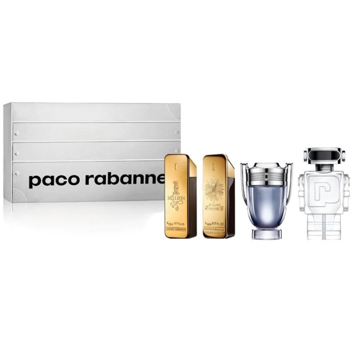 Paco Rabanne Gavesett Paco Rabanne 1 Million Edt 5ml + 1 Million Parfum 5ml + Invictus Edt 5ml + Phantom Edt 5ml i gruppen HELSE OG SKJØNNHET / Gavesett / Gavesett for ham hos TP E-commerce Nordic AB (C47671)