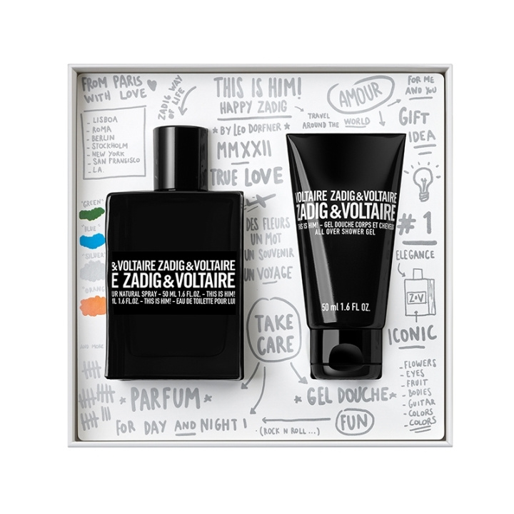 Zadig & Voltaire Giftset This Is Him Edt 50ml + Shower Gel 50ml i gruppen HELSE OG SKJØNNHET / Gavesett / Gavesett for ham hos TP E-commerce Nordic AB (C47677)