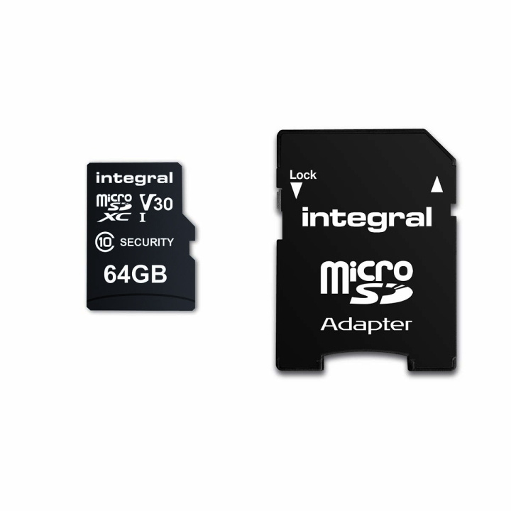 Integral 64 GB sikkerhet kamera microSD-kort for dashbordkameraer, hjemmekameraer, CCTV, kroppskameraer og droner i gruppen Elektronikk / Lagringsmedia / Minnekort / MicroSD/HC/XC hos TP E-commerce Nordic AB (C47736)