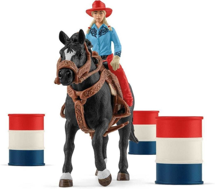 Schleich Farm World 42576 Cowgirl barrel racing i gruppen LEKER, BARN OG BABY / Leker / Figurer & miniatyrer hos TP E-commerce Nordic AB (C47847)