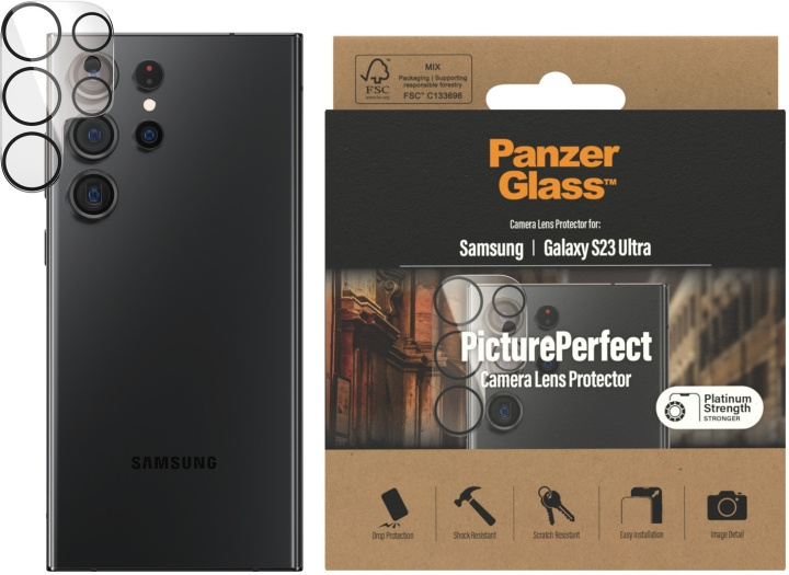 PanzerGlass PicturePerfect kameralinsskydd, Samsung Galaxy S23 Ultra i gruppen SMARTTELEFON & NETTBRETT / Mobilbeskyttelse / Samsung hos TP E-commerce Nordic AB (C47917)