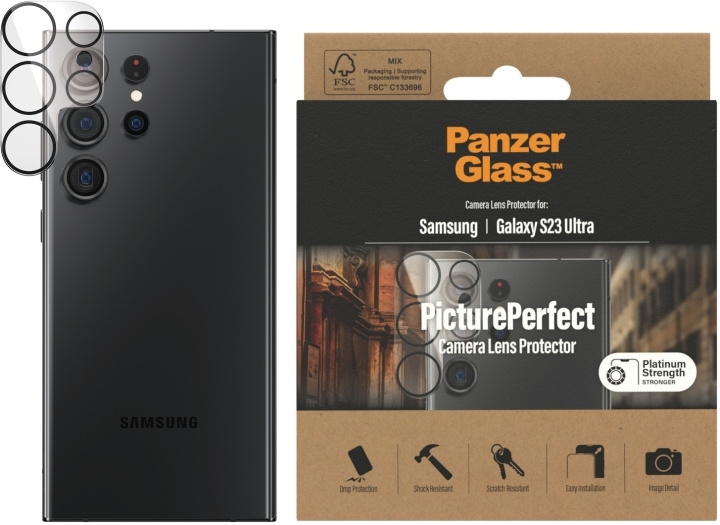 PanzerGlass PicturePerfect deksel til kameralinse, Samsung Galaxy S23 Ultra i gruppen SMARTTELEFON & NETTBRETT / Mobilbeskyttelse / Samsung hos TP E-commerce Nordic AB (C47917)