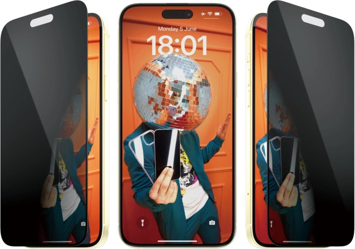 PanzerGlass Privacy Ultra Wide Fit skjermbeskytter, iPhone 15 Plus, svart ramme i gruppen SMARTTELEFON & NETTBRETT / Mobilbeskyttelse / Apple / iPhone 15 hos TP E-commerce Nordic AB (C47957)