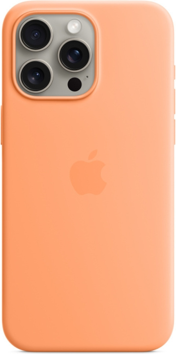 Apple iPhone 15 Pro Max silikonfodral med MagSafe, sorbet orange i gruppen SMARTTELEFON & NETTBRETT / Mobilbeskyttelse / Apple / iPhone 15 hos TP E-commerce Nordic AB (C47974)