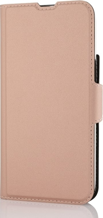 Wave BookCase beskyttelsesveske, kompatibel med MagSafe, iPhone 15, rosa gull. i gruppen SMARTTELEFON & NETTBRETT / Mobilbeskyttelse / Apple / iPhone 15 hos TP E-commerce Nordic AB (C48030)