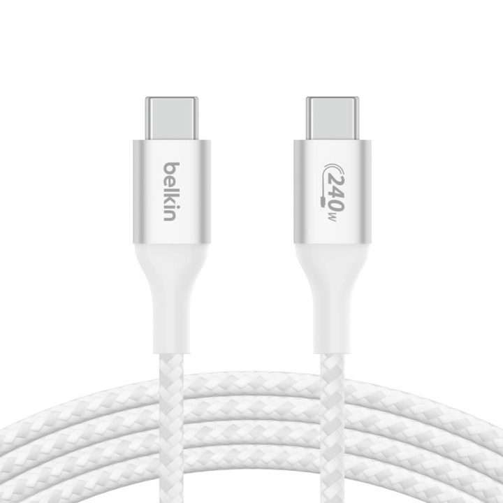 Belkin BOOST CHARGE 240W USB-C to USB-C Cable, 1m, White i gruppen Datautstyr / Kabler og adaptere / USB / USB-C hos TP E-commerce Nordic AB (C48207)