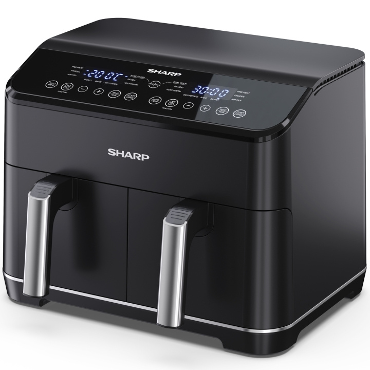 Sharp Airfryer Double 2X4L 2X1800W - AF-GD82AE-B i gruppen HJEM, HUS OG HAGE / Husholdningsapparater / Airfryers og frityrkokere hos TP E-commerce Nordic AB (C48219)