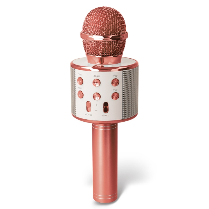 Forever BMS-300 Lite Bluetooth-karaokemikrofon med høyttaler, rosa gull i gruppen Elektronikk / Lyd & Bilde / Håndholdte mikrofoner hos TP E-commerce Nordic AB (C48657)