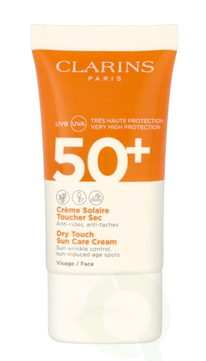 Clarins Dry Touch Sun Care Cream SPF50+ 50 ml Face i gruppen HELSE OG SKJØNNHET / Hudpleie / Soling / Solkrem hos TP E-commerce Nordic AB (C48896)