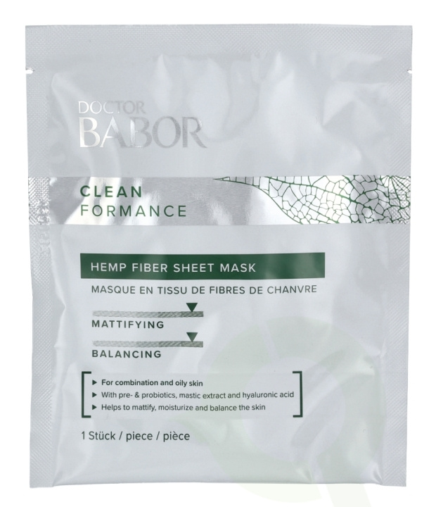 Babor Clean Formance Hemp Fiber Sheet Mask 1 Piece i gruppen HELSE OG SKJØNNHET / Hudpleie / Ansikt / Masker hos TP E-commerce Nordic AB (C49215)