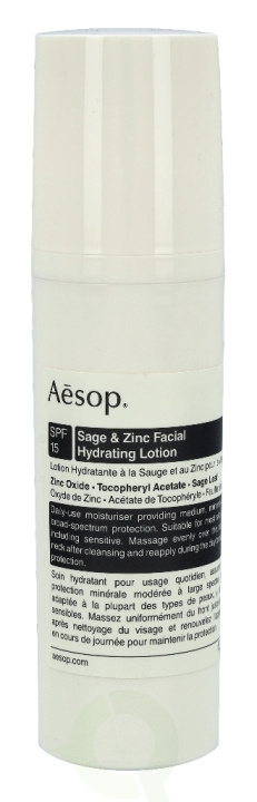 AESOP Sage & Zinc Facial Hydrating Lotion SPF15 50 ml i gruppen HELSE OG SKJØNNHET / Hudpleie / Ansikt / Dagkrem hos TP E-commerce Nordic AB (C49368)