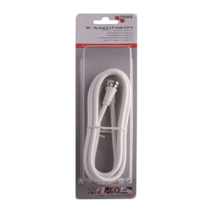 Triax Antennkabel F till F 2 m Vit i gruppen Elektronikk / Kabler og adaptere / Antennekabler og tilbehør / Antennekabler hos TP E-commerce Nordic AB (C49414)