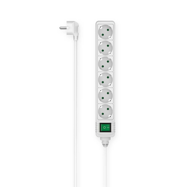 Hama Power Strip 6-way Switch White 3.0m i gruppen HJEM, HUS OG HAGE / El og belysning / Grenuttak hos TP E-commerce Nordic AB (C49452)