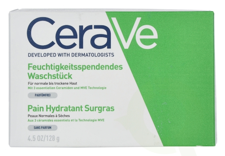 Cerave Hydrating Cleanser Bar 128 gr For Normal To Dry Skin i gruppen HELSE OG SKJØNNHET / Hudpleie / Kroppspleie / Bad- og dusjkrem hos TP E-commerce Nordic AB (C49600)