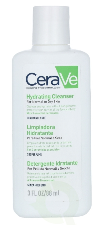 Cerave Hydrating Cleanser 88 ml For Normal To Dry Skin i gruppen HELSE OG SKJØNNHET / Hudpleie / Ansikt / Rengjøring hos TP E-commerce Nordic AB (C49601)