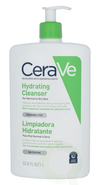Cerave Hydrating Cleanser 1000 ml Normal to Dry Skin i gruppen HELSE OG SKJØNNHET / Hudpleie / Ansikt / Rengjøring hos TP E-commerce Nordic AB (C49602)