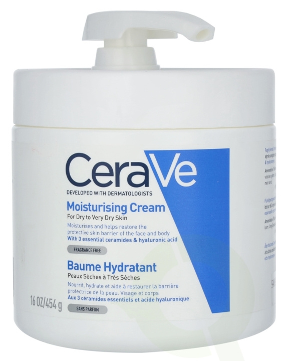 Cerave Moisturising Cream w/Pump 454 gr For Dry To Very Dry Skin i gruppen HELSE OG SKJØNNHET / Hudpleie / Kroppspleie / Body lotion hos TP E-commerce Nordic AB (C49616)