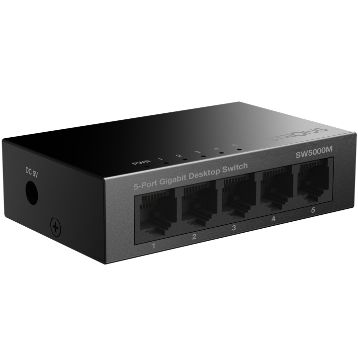 Strong 5-port Gigabitswitch Metall Svart i gruppen Datautstyr / Nettverk / Switcher / 10/100/1000Mbps hos TP E-commerce Nordic AB (C49976)