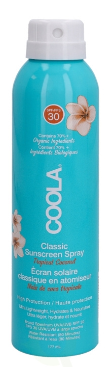 Coola Classic Body Sunscreen Spray SPF30 177 ml Tropical Coconut i gruppen HELSE OG SKJØNNHET / Hudpleie / Soling / Solkrem hos TP E-commerce Nordic AB (C49985)