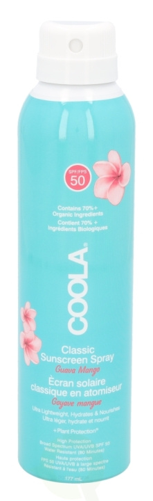 Coola Classic Body Sunscreen Spray SPF50 177 ml Guava Mango i gruppen HELSE OG SKJØNNHET / Hudpleie / Soling / Solkrem hos TP E-commerce Nordic AB (C49986)