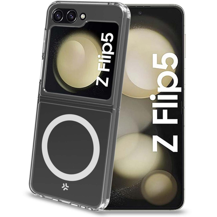 Celly Gelskinmag Magnetisk TPU-deksel Galaxy Z Flip 5 Transparent i gruppen SMARTTELEFON & NETTBRETT / Mobilbeskyttelse / Samsung hos TP E-commerce Nordic AB (C51492)