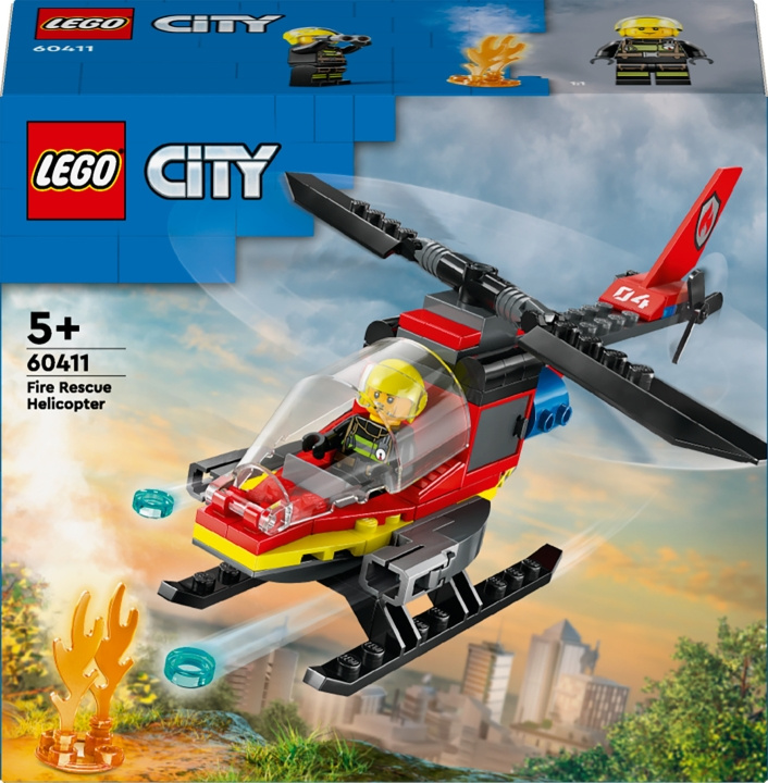 LEGO City Fire 60411 - Fire Rescue Helicopter i gruppen LEKER, BARN OG BABY / Leker / Byggeleker / Lego hos TP E-commerce Nordic AB (C52216)