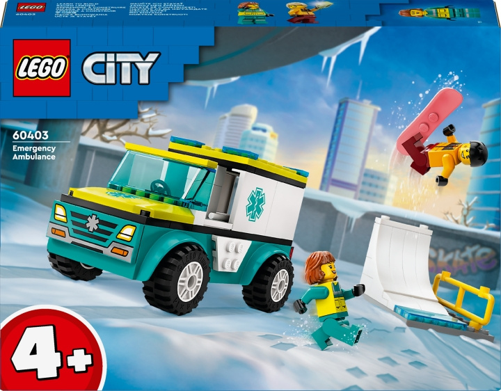 LEGO City Great Vehicles 60403 - Emergency Ambulance and Snowboarder i gruppen LEKER, BARN OG BABY / Leker / Byggeleker / Lego hos TP E-commerce Nordic AB (C52224)