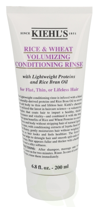 Kiehls Kiehl\'s Rice & Wheat Volumizing Conditioning Rinse 200 ml For flatt, tynt eller livløst hår i gruppen HELSE OG SKJØNNHET / Hår & styling / Hårpleie / Balsam hos TP E-commerce Nordic AB (C52468)