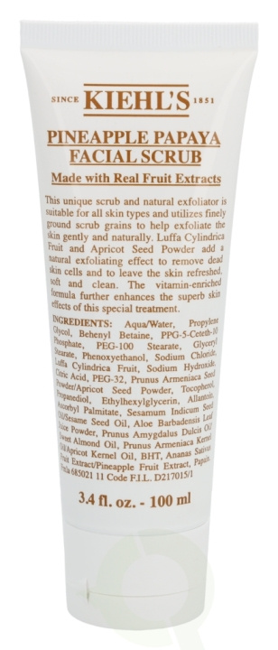 Kiehls Kiehl\'s Ananas Papaya Ansiktsskrubb 100 ml Alle hudtyper i gruppen HELSE OG SKJØNNHET / Hudpleie / Ansikt / Skrubb/peeling hos TP E-commerce Nordic AB (C52495)