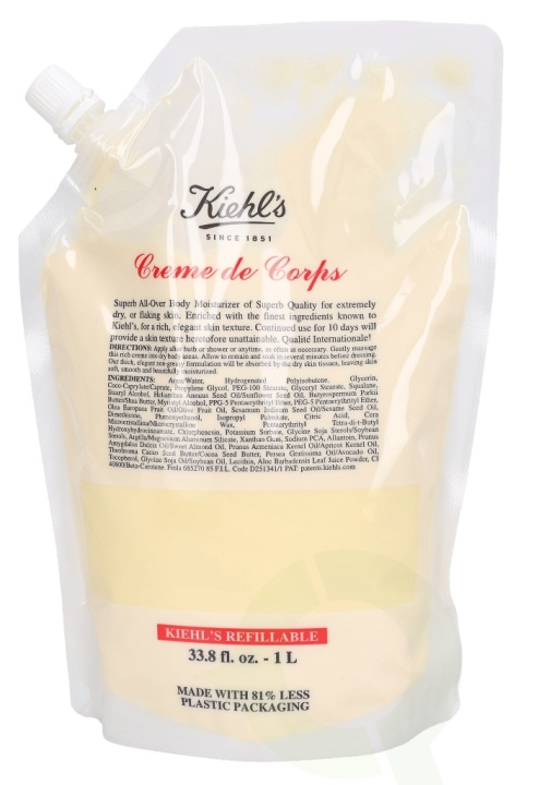 Kiehls Kiehl\'s Creme De Corps - Refill 1000 ml i gruppen HELSE OG SKJØNNHET / Hudpleie / Kroppspleie / Body lotion hos TP E-commerce Nordic AB (C52507)