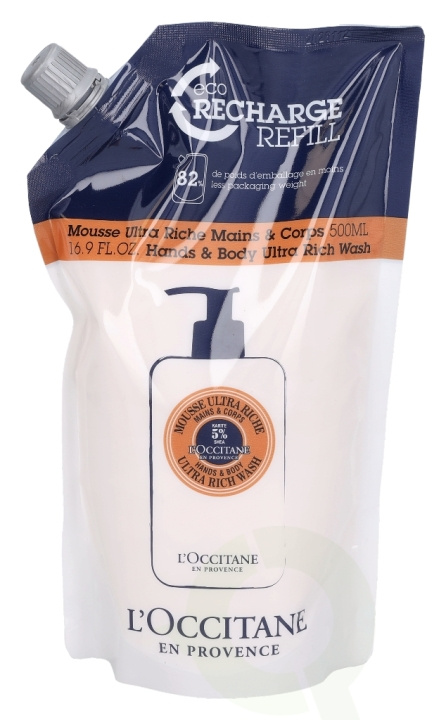 L\'Occitane Ultra Rich Hand & Body Wash - Refill 500 ml 5% Shea i gruppen HELSE OG SKJØNNHET / Hudpleie / Kroppspleie / Bad- og dusjkrem hos TP E-commerce Nordic AB (C52628)