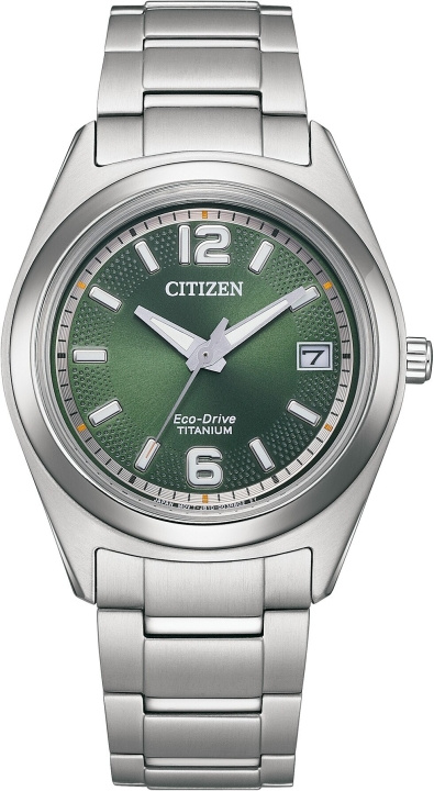 Citizen Eco-Drive Titanium FE6151-82X -armbandsur, 34 mm, grön i gruppen SPORT, FRITID & HOBBY / Tilbehør / Klokker hos TP E-commerce Nordic AB (C53384)