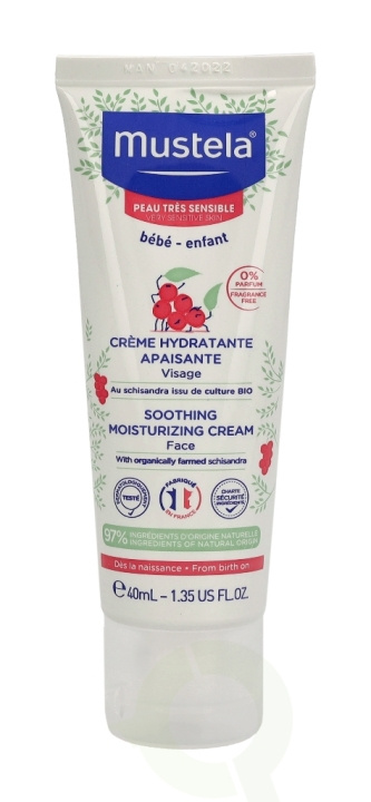 Mustela Bebe Soothing Moisturizing Face Cream 40 ml For Very Sensitive Skin i gruppen HELSE OG SKJØNNHET / Hudpleie / Ansikt / Ansiktskrem hos TP E-commerce Nordic AB (C53854)