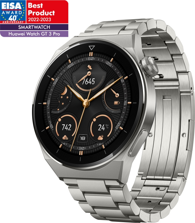 Huawei Watch GT 3 Pro - Smartklokke, 46 mm, titan / titanarmbånd i gruppen SPORT, FRITID & HOBBY / Smartwatch og Aktivitetsmålere / Smartwatches hos TP E-commerce Nordic AB (C54006)