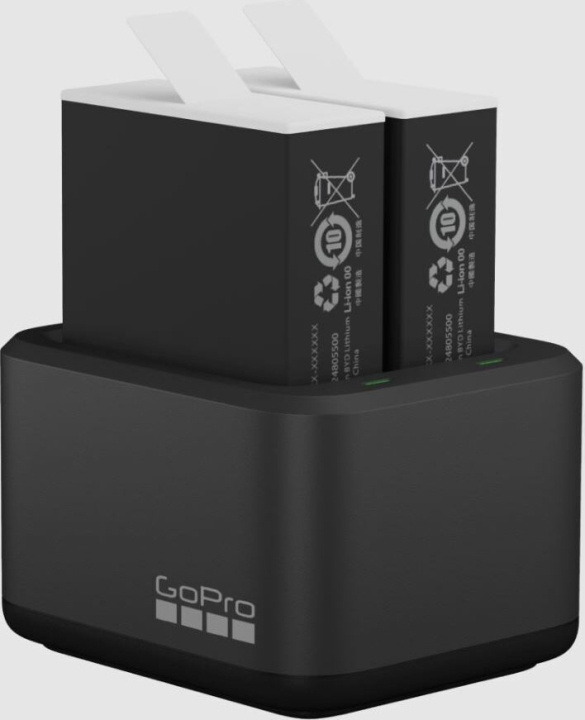 GoPro HERO12, HERO11, HERO10 og HERO9 Enduro batterilader og to batterier i gruppen SPORT, FRITID & HOBBY / Action kameraer og tilbehør / Tilbehør til actionkamera hos TP E-commerce Nordic AB (C54025)