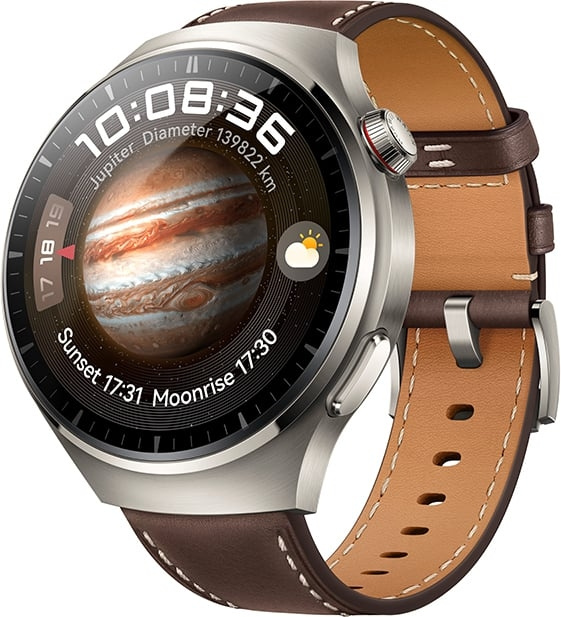 Huawei Watch 4 Pro LTE - Smartklokke, 49 mm, brun lærrem i gruppen SPORT, FRITID & HOBBY / Smartwatch og Aktivitetsmålere / Smartwatches hos TP E-commerce Nordic AB (C54063)