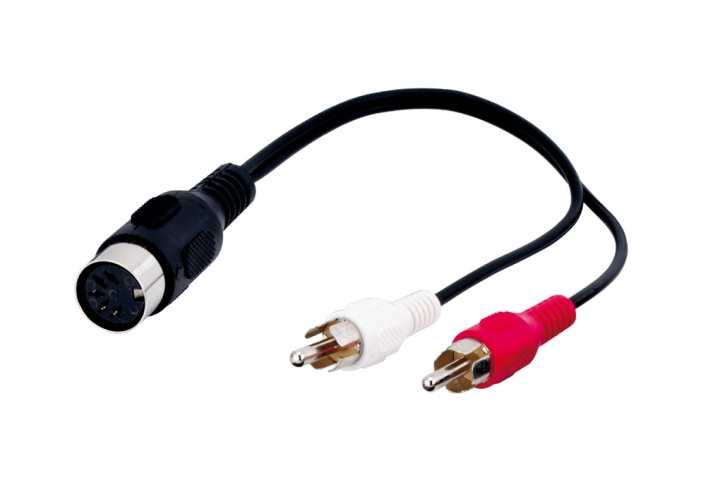 Goobay Adapter för ljudkabel, DIN-uttag till stereo RCA-kontakt DIN uttag 180 ° (5-pin) > 2x RCA-kontakt (ljud vänster / höger) i gruppen Elektronikk / Kabler og adaptere / Lyd analog / Adaptere hos TP E-commerce Nordic AB (C54123)