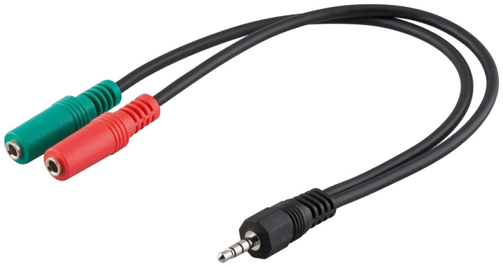 Goobay PC-hodesettadapter, 1x 3,5 mm AUX 4-pinners til 2x 3,5 mm AUX 3-pinners Pawl 3,5 mm plugg (4-pinners, stereo) > 2x 3,5 mm jack (3-pinners, stereo) i gruppen Elektronikk / Kabler og adaptere / Lyd analog / Adaptere hos TP E-commerce Nordic AB (C54128)